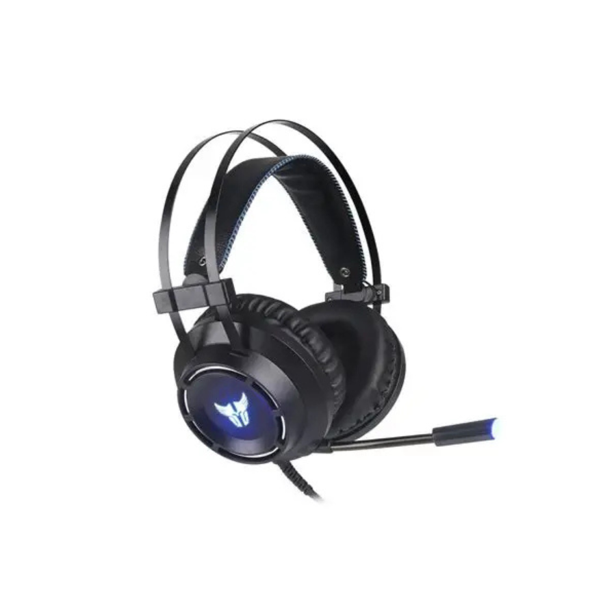 Auriculares para juegos Combat HS46 con micrófono Negro con Azul ARGOMTECH ARG-HS-2846BK