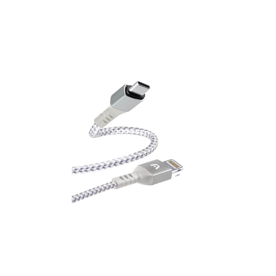 Cable trenzado tipo C a Lightning 18W, 1.8m - Blanco ARGOMTECH ARG-CB-0024WT
